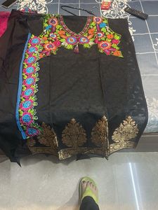 Elegant Black Embroidered Kurta Set