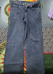 Classic Blue Denim Wide Leg Jeans