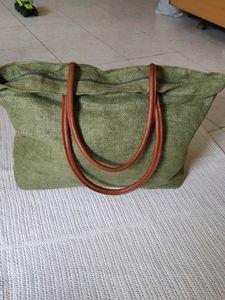 Green canvas Tote Bag
