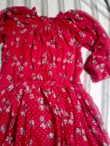 Red Floral Print Dress
