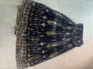 Elegant Navy Blue Embroidered Lehenga Choli