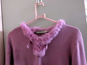 VINTAGE TOMBAO Pink Chic Fur Trim Sweater🌸🌸