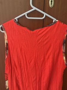 Boho Floral Print Sleeveless Kurta