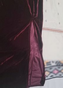 Hot Maroon Side Slit Dress