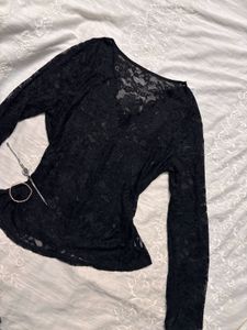 Elegant Black Lace Top