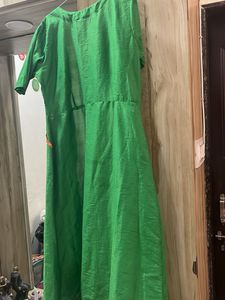 openable coat or kurty Vibrant Green Button-Down K