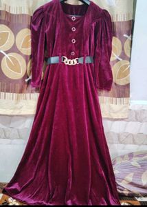Burgundy Velvet Maxi Dress