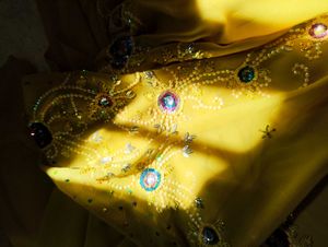 Vibrant Yellow Embroidered Saree