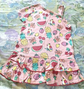 Cute Fruit Print One-Shoulder Dress