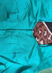 Elegant Teal Brocade Saree