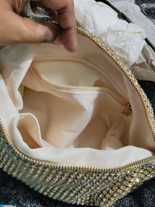 Rhinestone Golden Purse