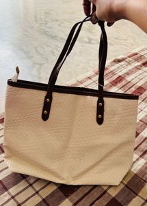 Stylish White Tote Bag