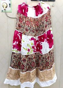 Bohemian Tiered Floral Print Maxi Skirt