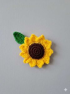 Handmade 2pc Crochet Sunflower Keychain