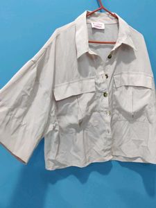 pink Oversized Button-Up Shirt