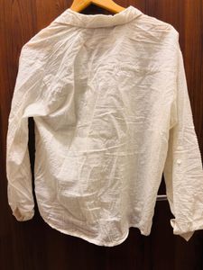 Chic White Embroidered Button-Up Shirt