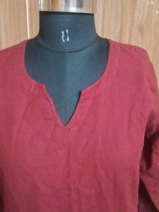 Farida Gupta Maroon Cotton Kurta 40-41
