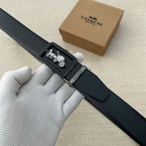 Coach Black Leather Belt with Horse Buckle