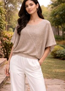 Sparkly Sequined Loose Fit Top