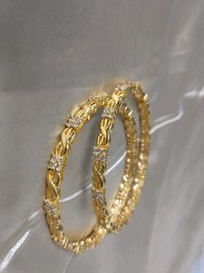 24kt Real Gold Plated CZ Bangles