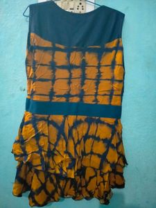 Stylish Tie-Dye Gown with Belt
