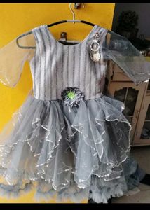 Sparkling Grey Party Gown for Girls
