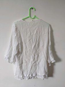 Bohemian White Linen Blouse