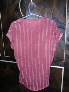 Maroon Striped "Lucky" T-Shirt