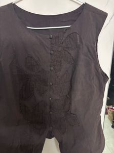 Elegant Brown Embroidered top