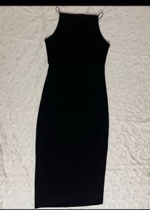 Sleek Black dress with sheer cape