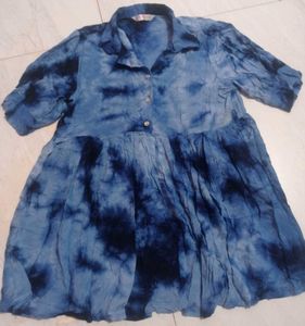 Blue Tie-Dye Top