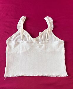 Savana Off White Ruffle Sleeveless Top