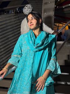 Beautiful Teal Kurta Set with Dupatta