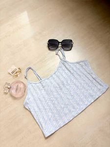 Light Blue Ribbed Tank Top