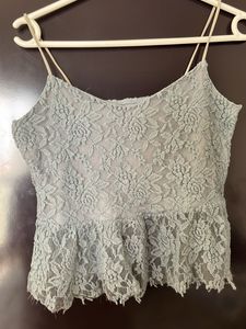 Lace Cami Peplum Top