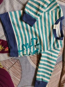 Cute Striped Dinosaur Baby Onesie
