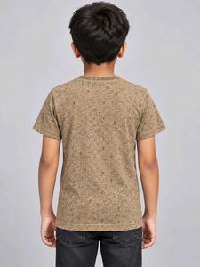 Boys’ Brown Marled Micro-Print T-Shirt