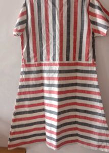 Striped Short Sleeve Shirt Dress