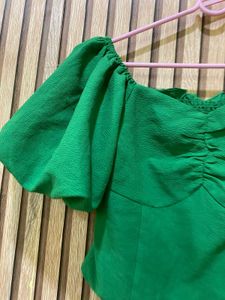 Emerald Green Puff Sleeve Top