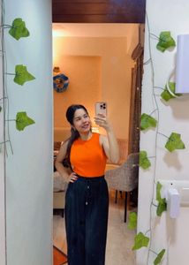Ribbed Orange Tank Top