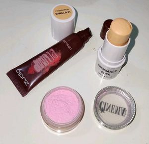 Lip Gloss+Foundation Stick+Pink Highlighter 💄✨️