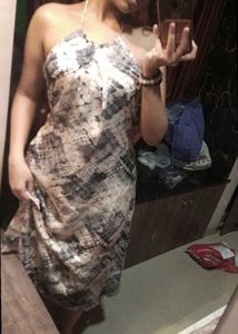 Halter Neck Satin Dress