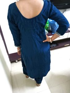 silk ❤️Elegant Blue Kurta Set with Patiala Pants