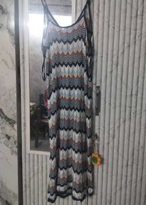 Striped Knit Midi Dress