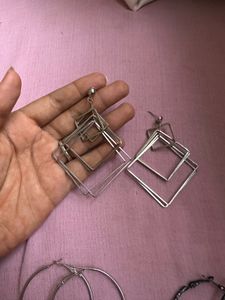 Chic Geometric &amp; Hoop Earrings Set