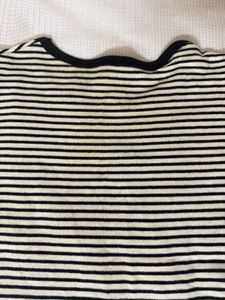 Mango Striped Cropped Tee with Gold Embroidery