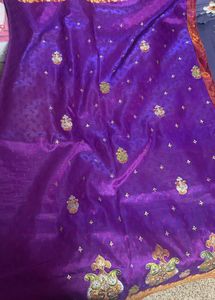 Vibrant Purple Paisley Saree