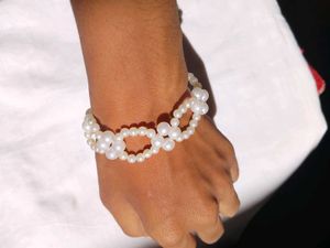 [Free shipping] Pearl and Gold Chain Bracelets com