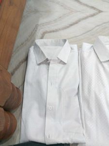 Classic White Textured Dress Shirt