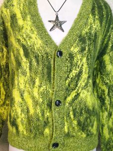 Zara Green &amp; Yellow Abstract Print Cardigan